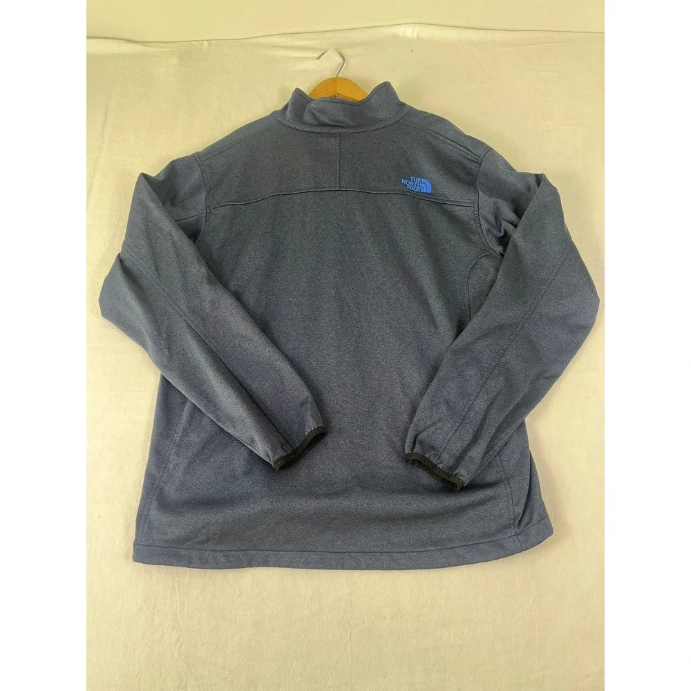 The North Face Full Zip Fleece Jacket Mens XXL Blue Good Heathered Mock Neck